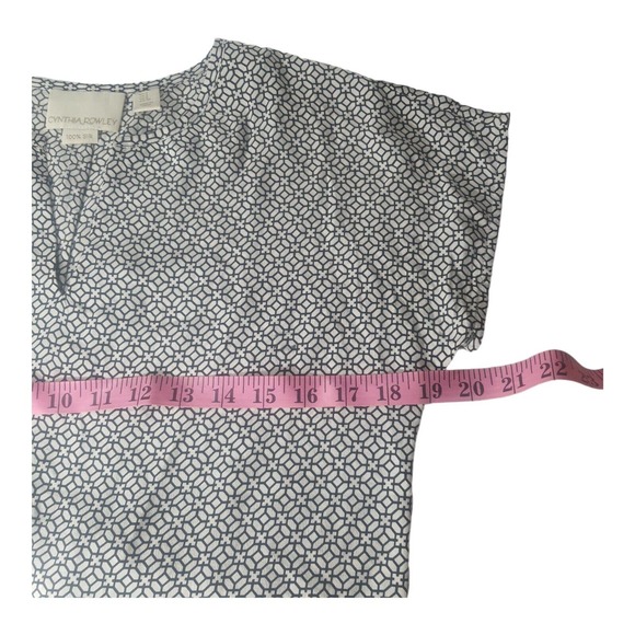 Small Cynthia Rowley 100% Pure Printed Silk Shift Dress Black White Spri… - Picture 6 of 15